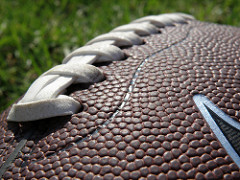 Closeup of an NFL football